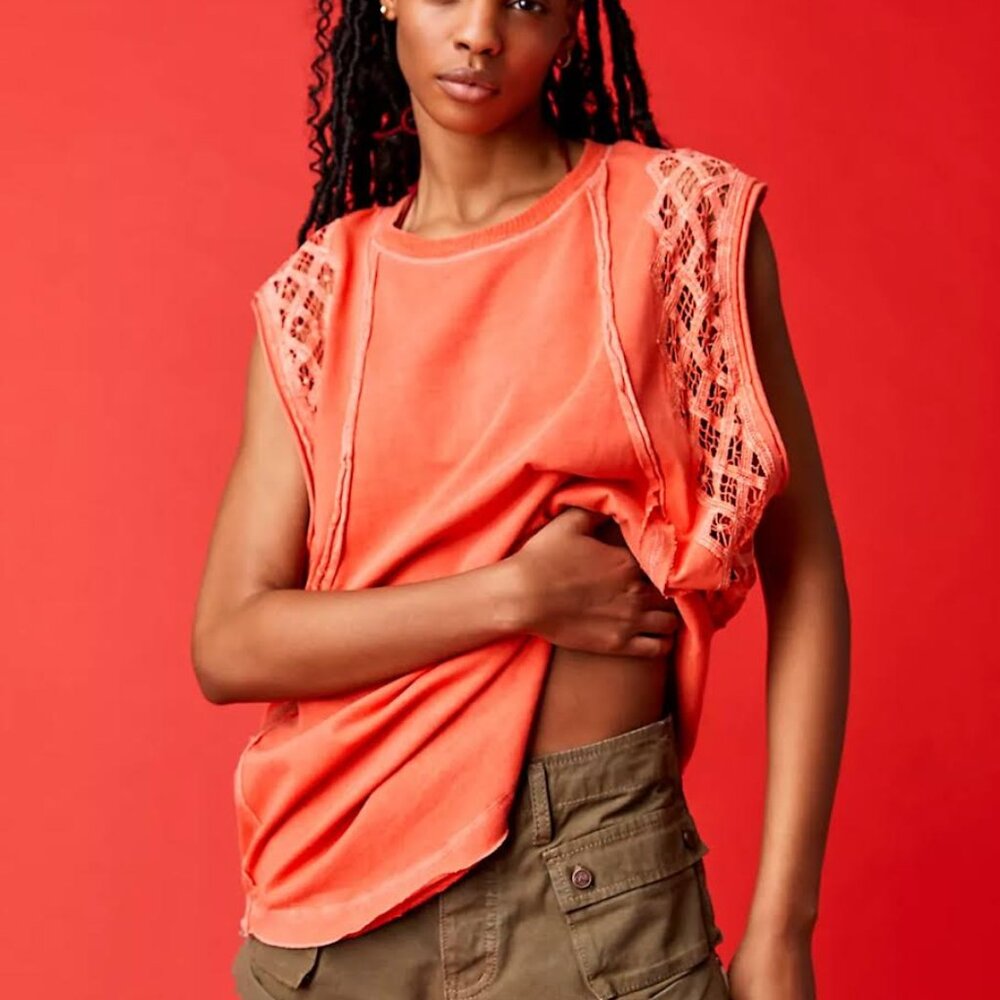 FREE PEOPLE table for two tee sleeveless Sz S  NEW
